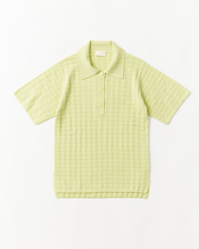 block pattern polo – W/cashmere