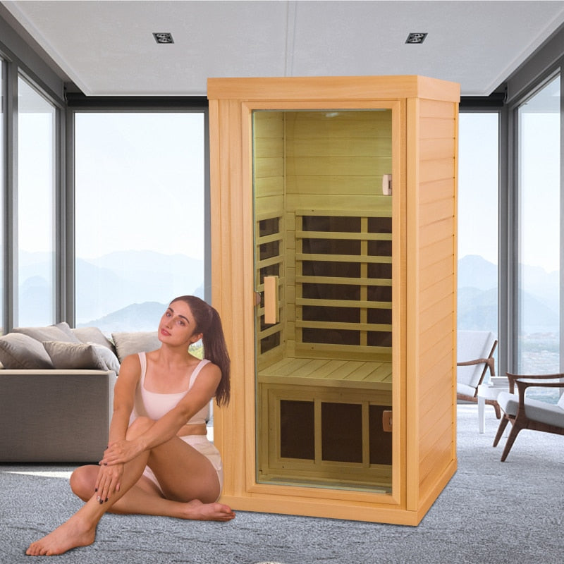 Mini One Person Basswood Far Infrared Sauna Room – Locker For Sports