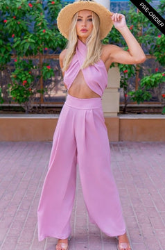 PINK PALAZZO TROUSER SET