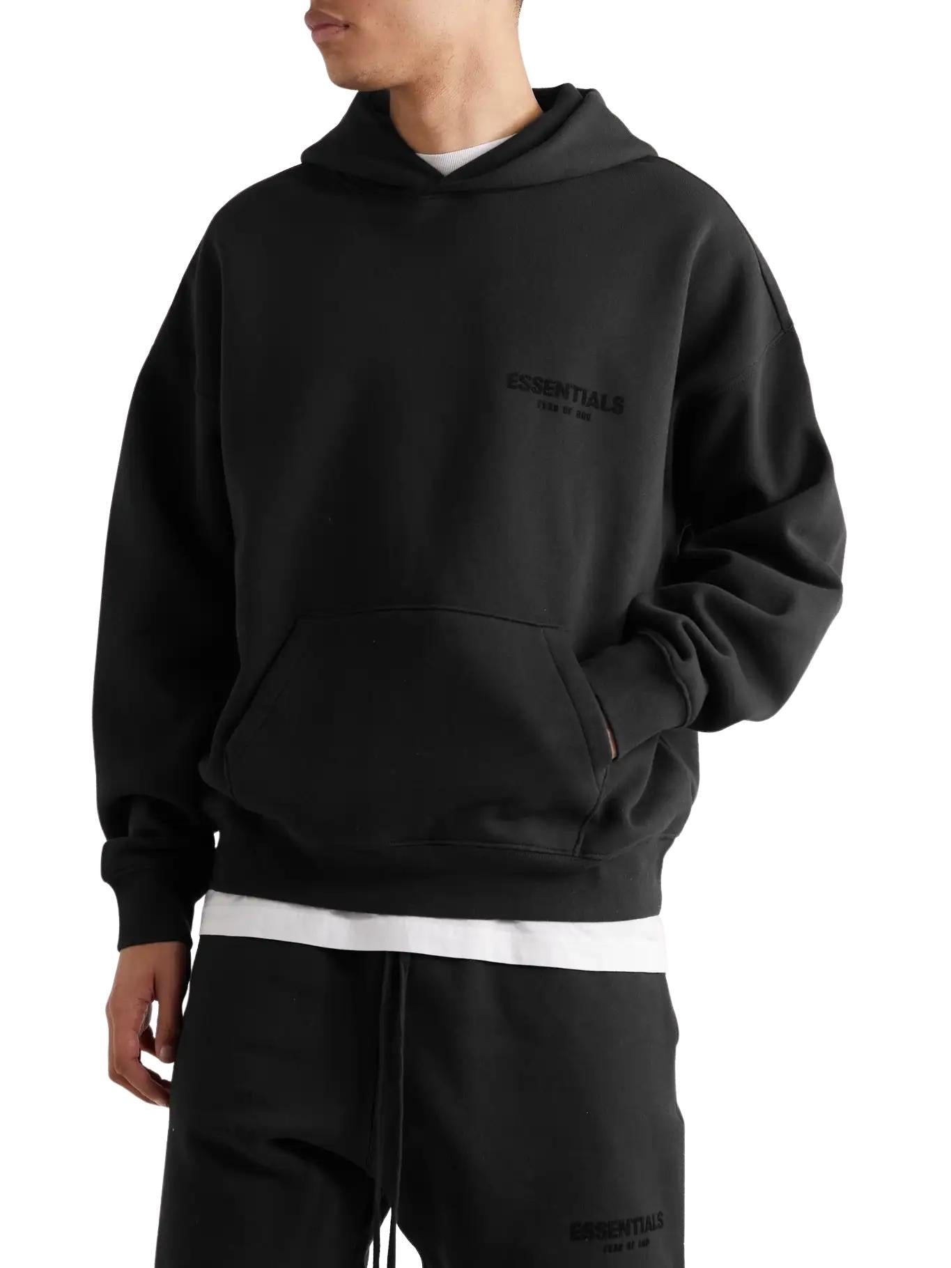 Fear of God ESSENTIALS Black / Stretch Limo Hoodie (SS22) Hype