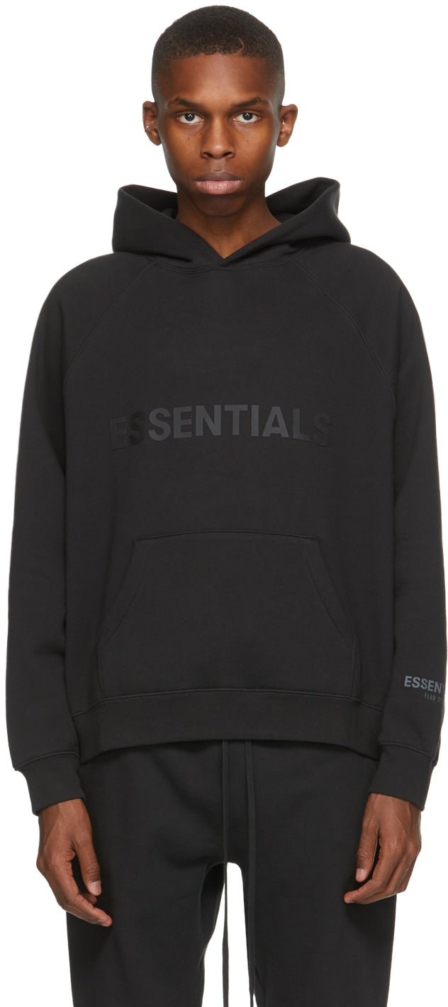 Fear of God ESSENTIALS - Black / Stretch Limo Hoodie | Hype Locker UK