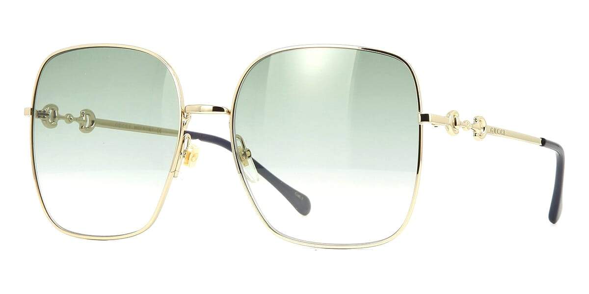 Gucci GG0879S 003 Gold Horsebit Square Sunglasses - US