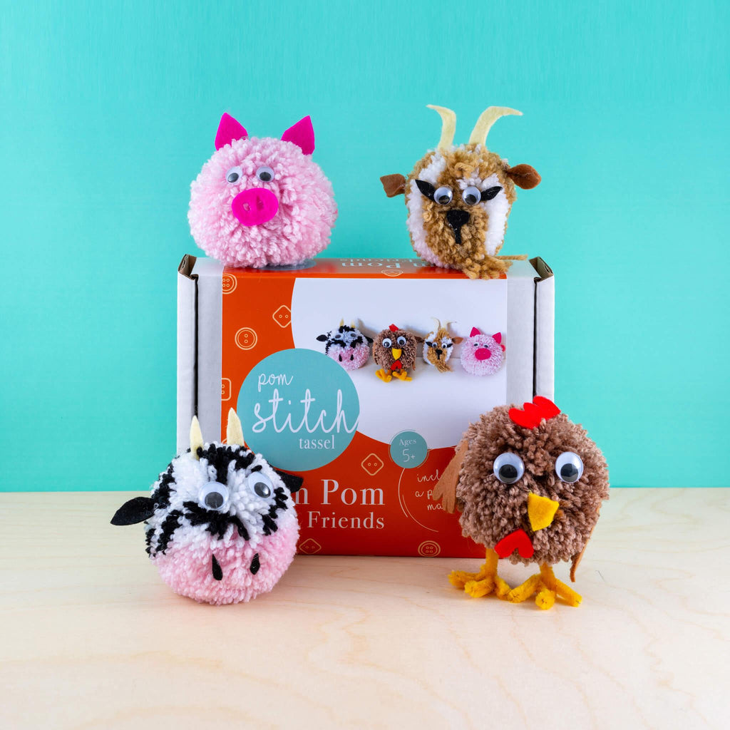 stemme Skoleuddannelse synge Farmyard Friends Animal craft kit | How to make a Pom Pom Animal – Pom  Stitch Tassel