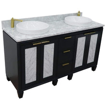 Load image into Gallery viewer, Bellaterra Home Vanity BellaTerra Home 61&quot; Double sink vanity in Dark Gray finish with White carrara marble and round sink 400990-61D-DG-WMRD