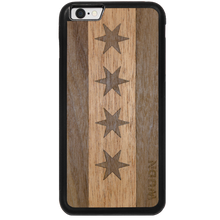 Load image into Gallery viewer, Slim Wooden Phone Case (Chicago Traveler in Mahogany &amp; Black Walnut)
