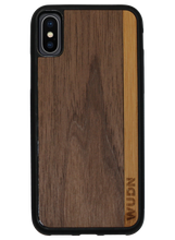 Load image into Gallery viewer, Slim Wooden Phone Case (Walnut / Bamboo Stripe)
