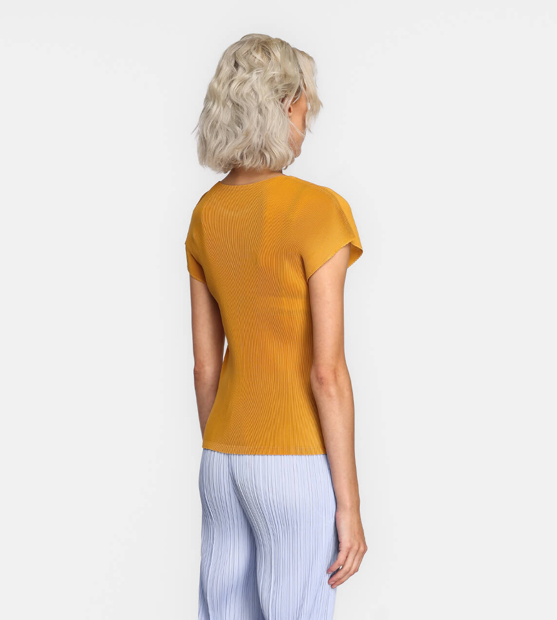 Pleats Please Issey Miyake - Mist Pleat Short Sleeve Top Ocher