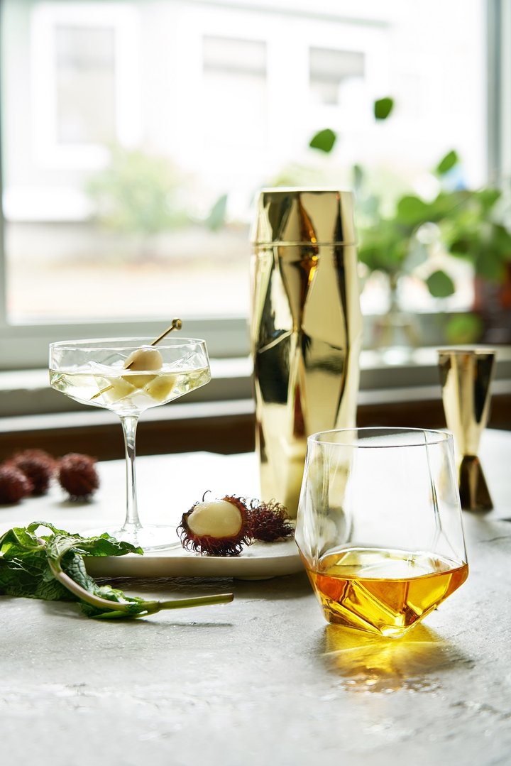 Viski Belmont Gold Stemless Wine Glasses