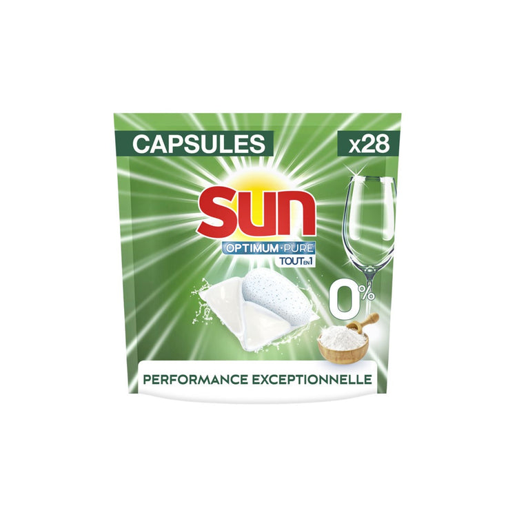 30 tablettes lave-vaisselle sun tout en 1 en sachets hydrofilm