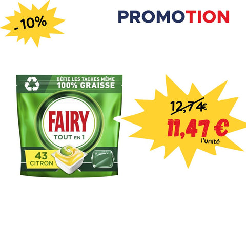 FAIRY Capsules lave vaisselle tout en un citron 43 capsules pas