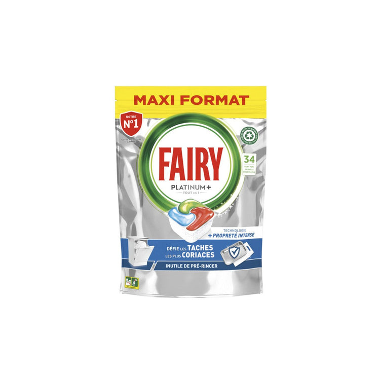 FAIRY Platinum+ tablettes lave vaisselle tout en 1 34 tablettes