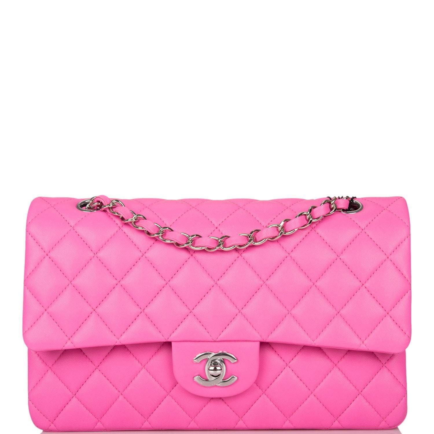 neon pink chanel bag