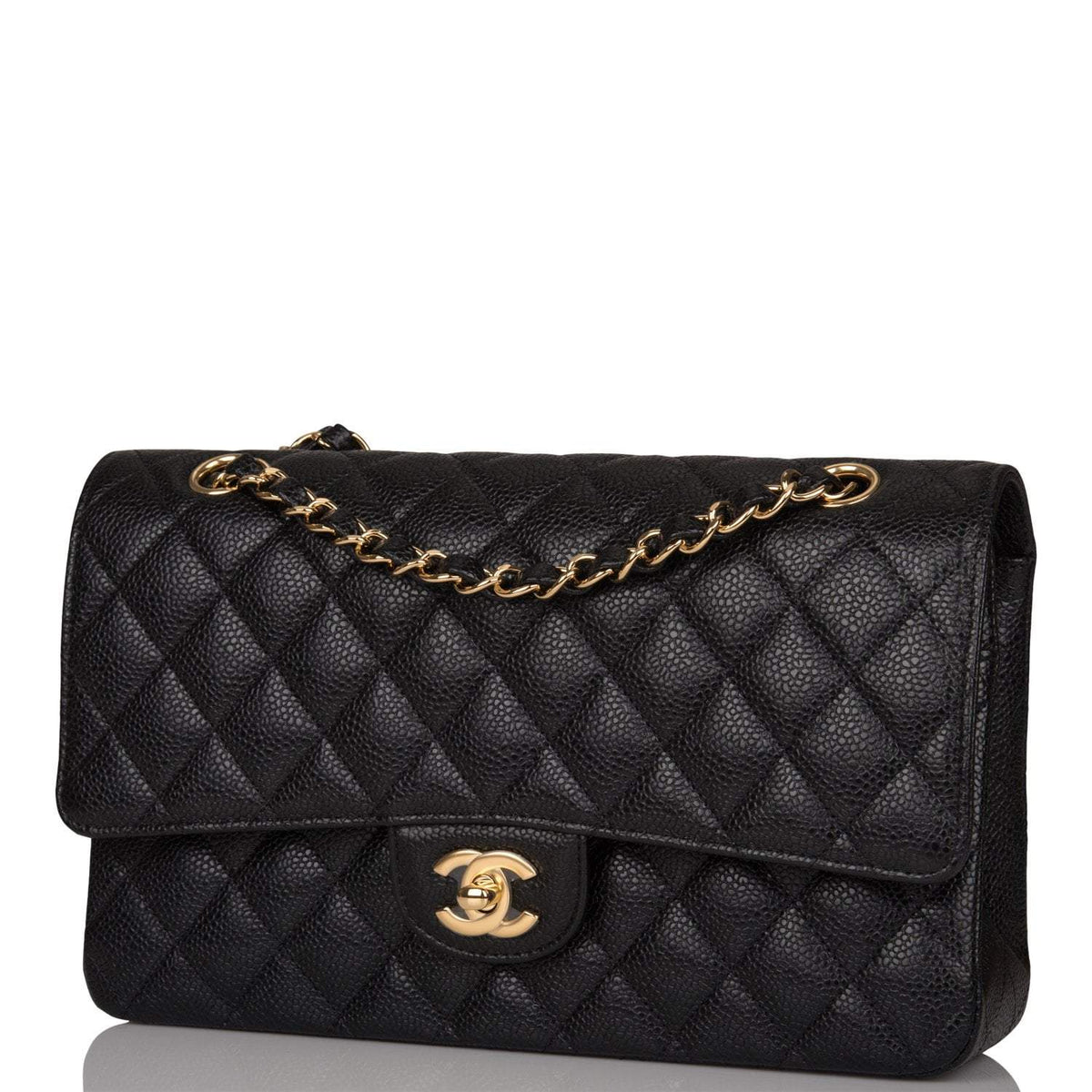 chanel classic caviar medium gold