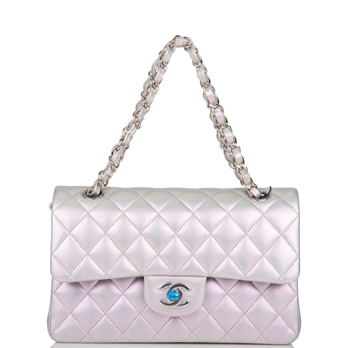 chanel small iridescent flap bag