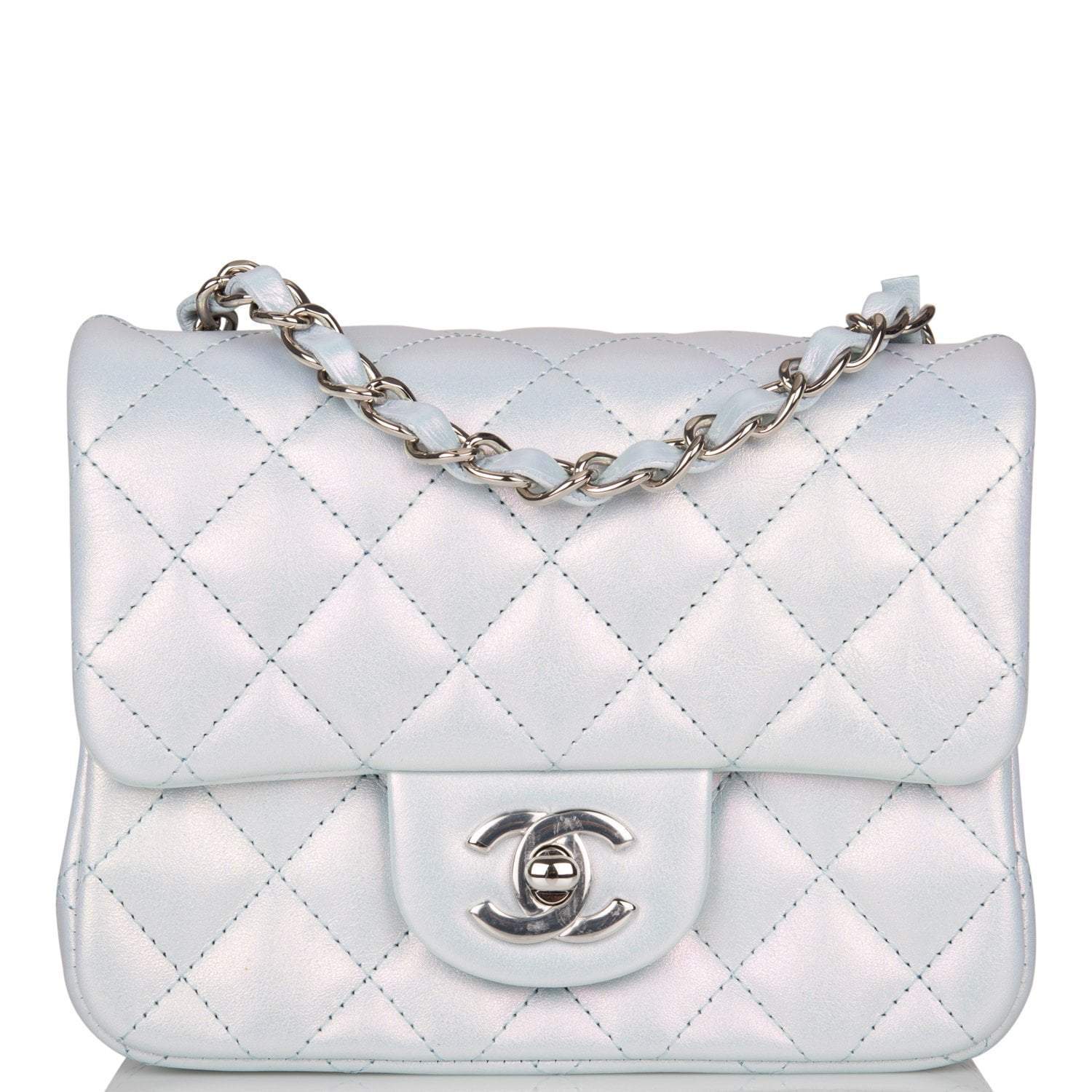 chanel mini square silver