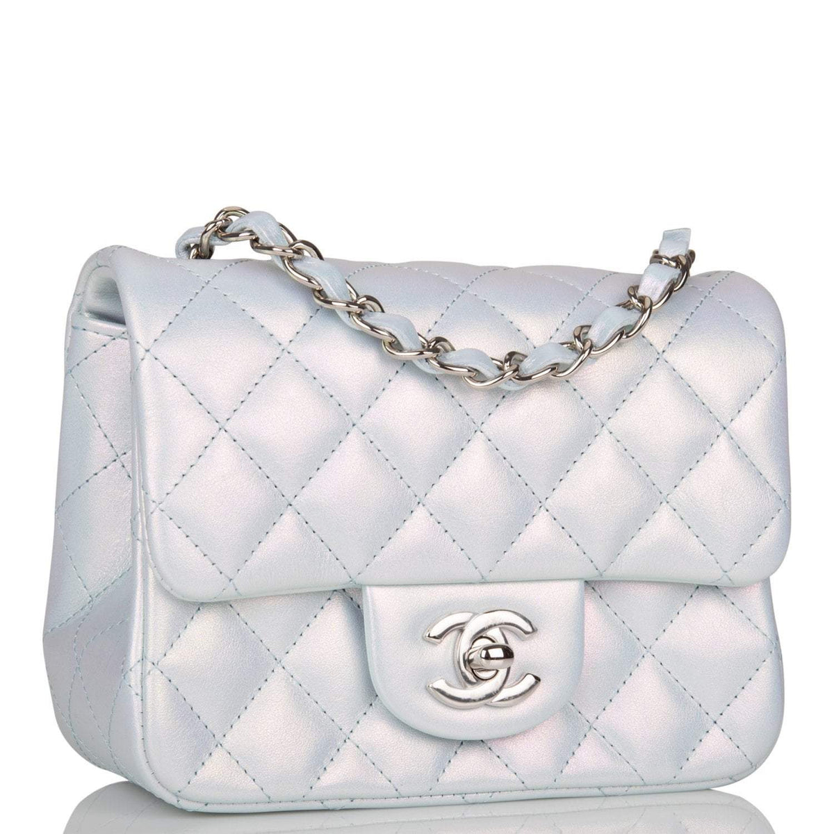 chanel mini square silver hardware