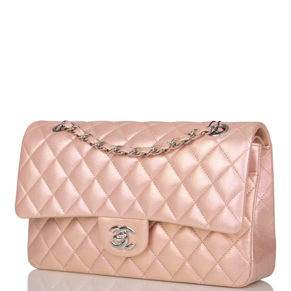 chanel pink iridescent bag