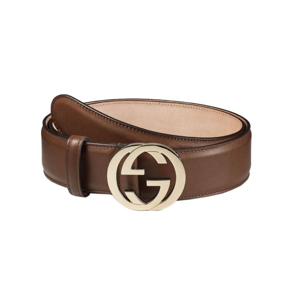 gucci leather belt with interlocking g