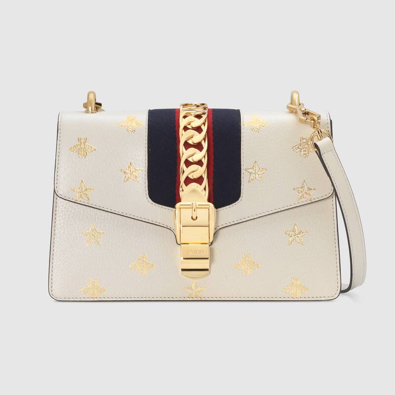 gucci white bee bag