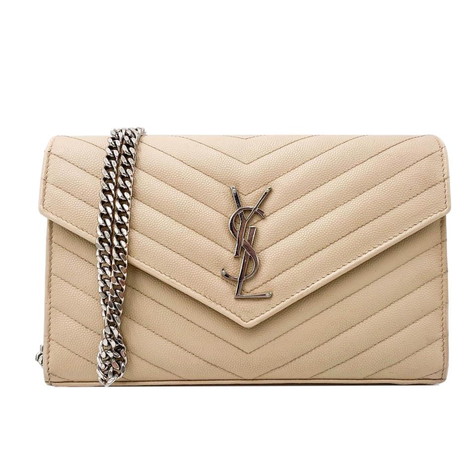 ysl chain wallet nude