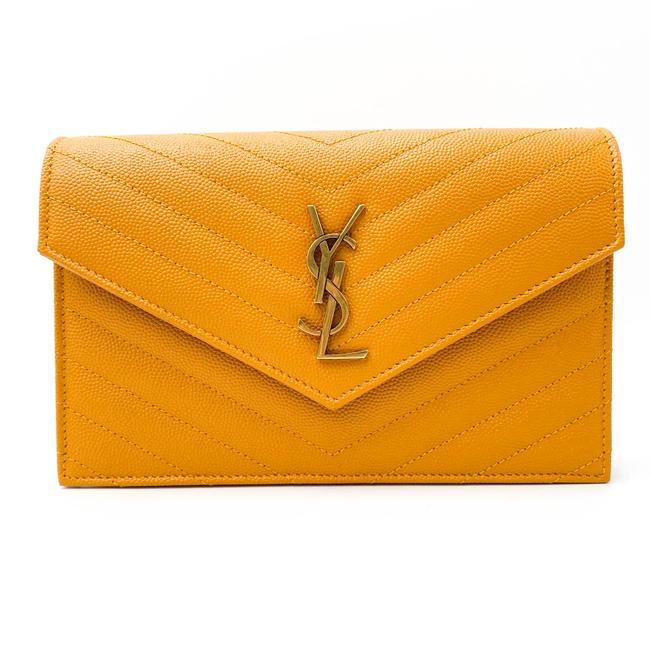 ysl yellow wallet