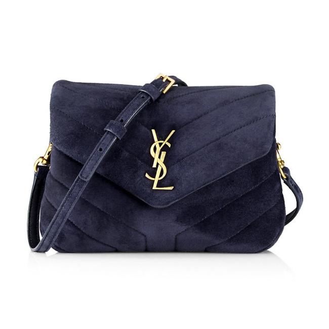 ysl blue suede bag