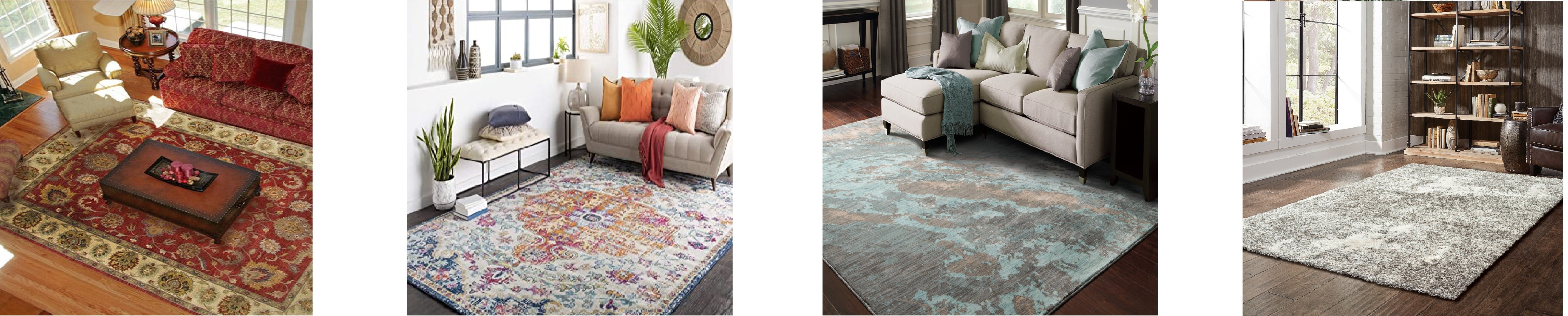 Different styles of area rugs