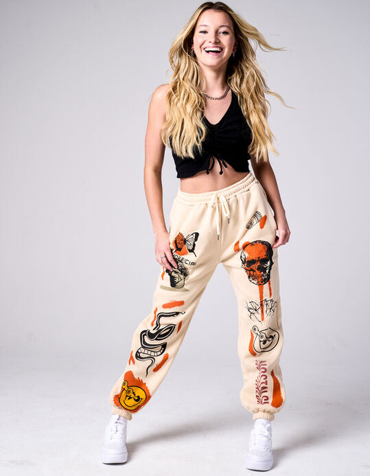 Dragons And Flowers Women's Track Pants - Free Shipping - - Projects817 LLC