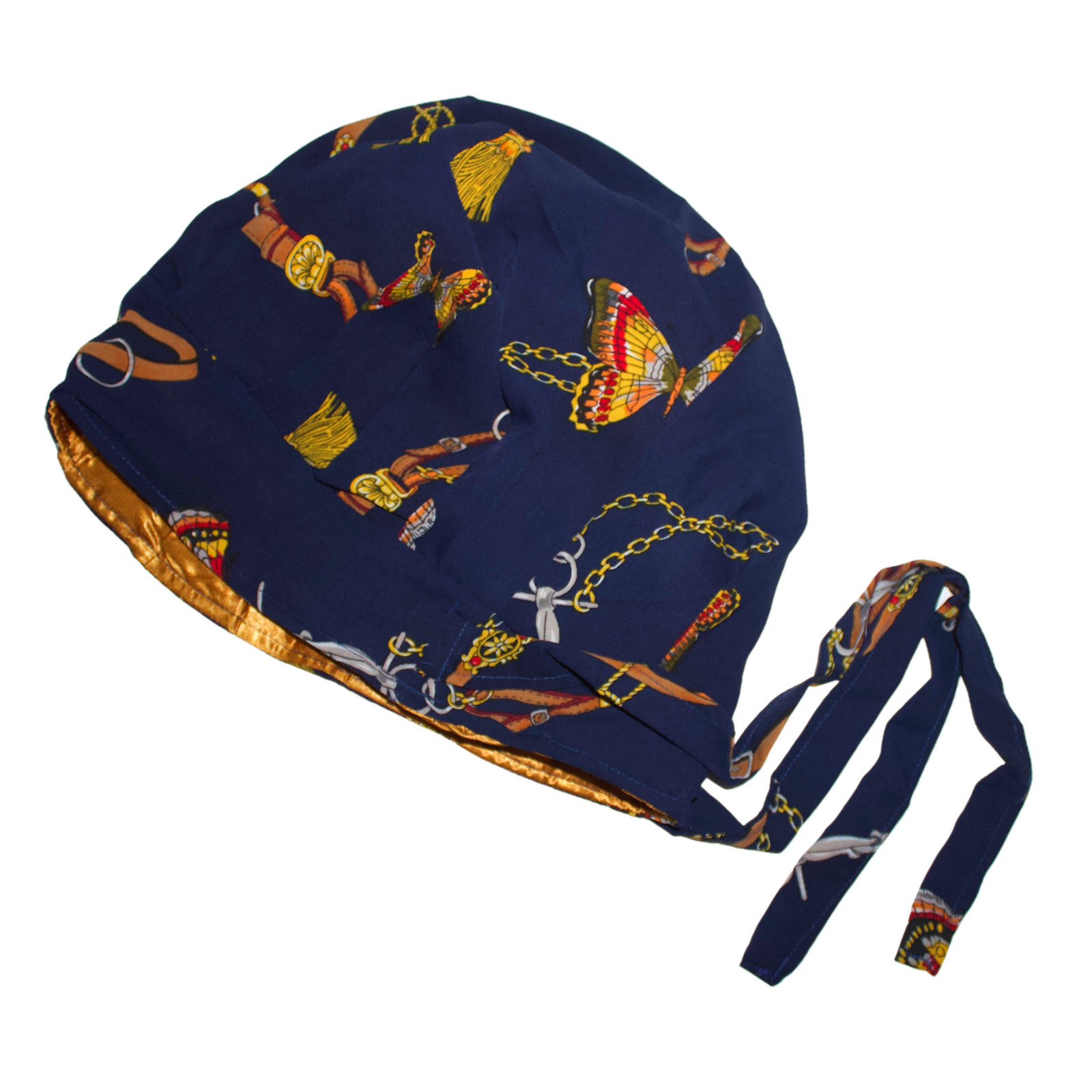 BUTTERFLIES Satin-Lined Chiffon Scrub Bonnet