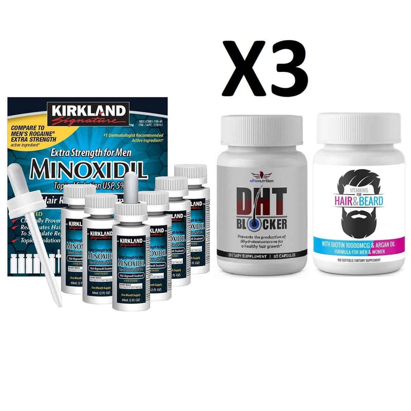 Minoxidil 5 Kirkland 3 Dht Blocker Biotina 10000 Mcg 5642