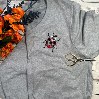 Image of Embroidered Ladybug T-Shirt - M