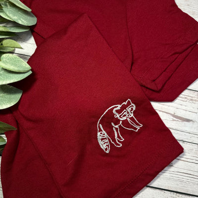Image of Embroidered Raccoon T-Shirt - S