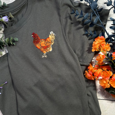 Image of Embroidered Chicken T-Shirt - M