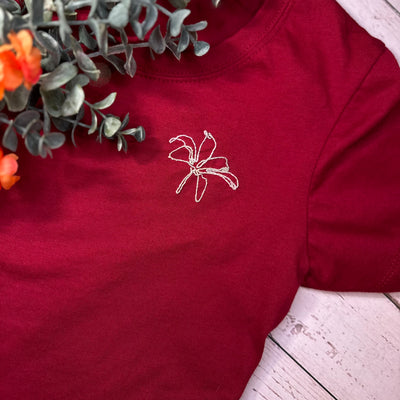 Image of Embroidered Flower T-Shirt - XS