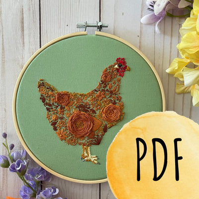 Image of Floral Chicken PDF Pattern