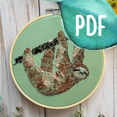 Image of Floral Sloth PDF Pattern