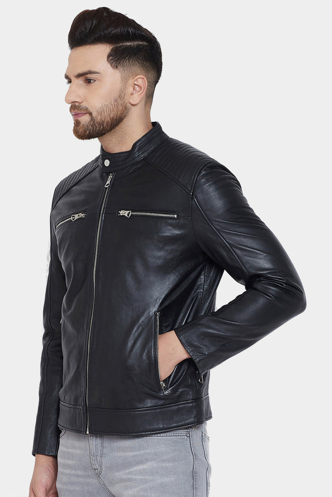 JUSTANNED REAL LEATHER BLACK JACKET – Justanned
