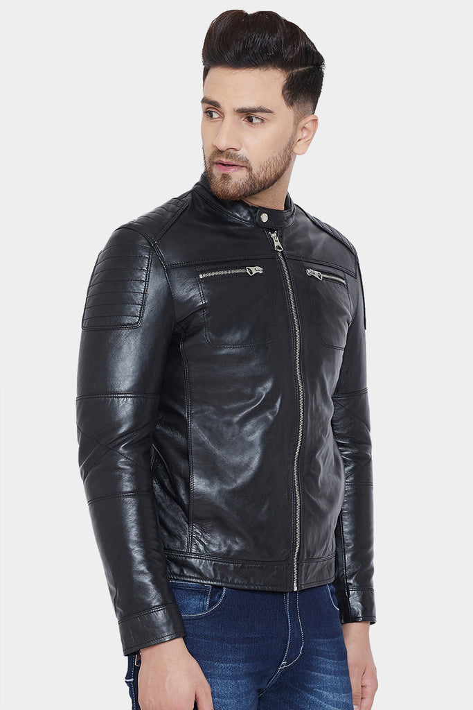 GUY LAROCHE REAL LEATHER BLACK JACKET – Justanned