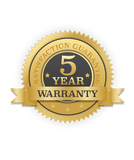 5 year LLJ Customs warranty badge