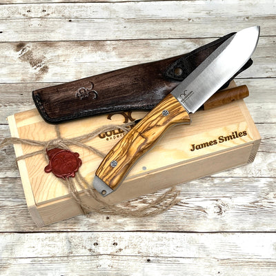 Bloomhouse 5 inch German Steel Utility Boning Knife w/ Olive Wood Forged Handle