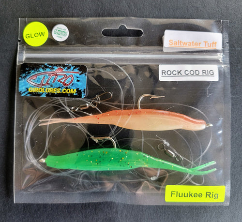 Fluukee Mega Glow Rock Cod Rig Red & Pacific Blue – Giro Custom Lures