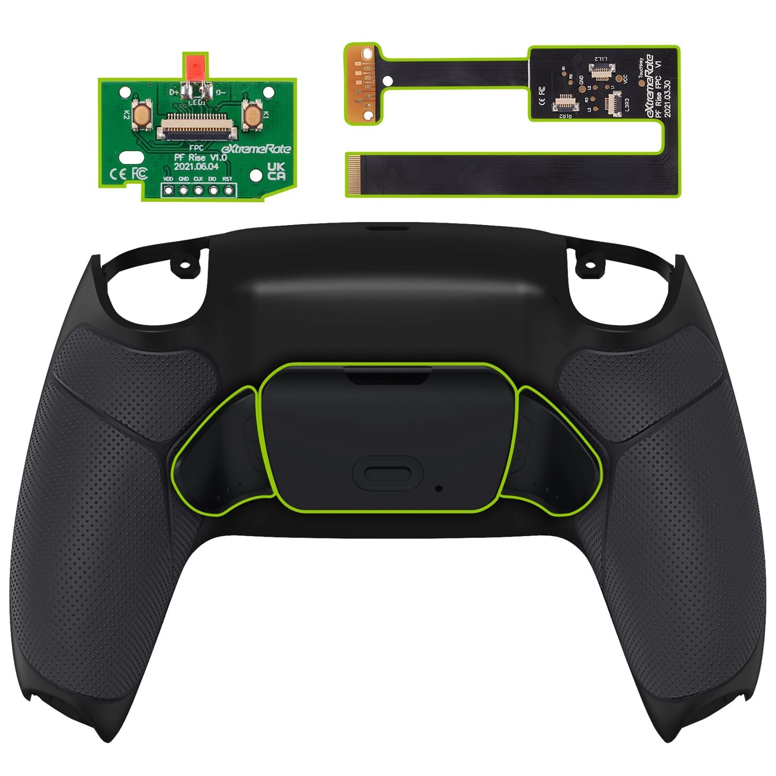 Black Rubberized Grip Remappable RISE 2.0 Remap Kit for PS5 Controller BDM-010/020 - XPFU6001