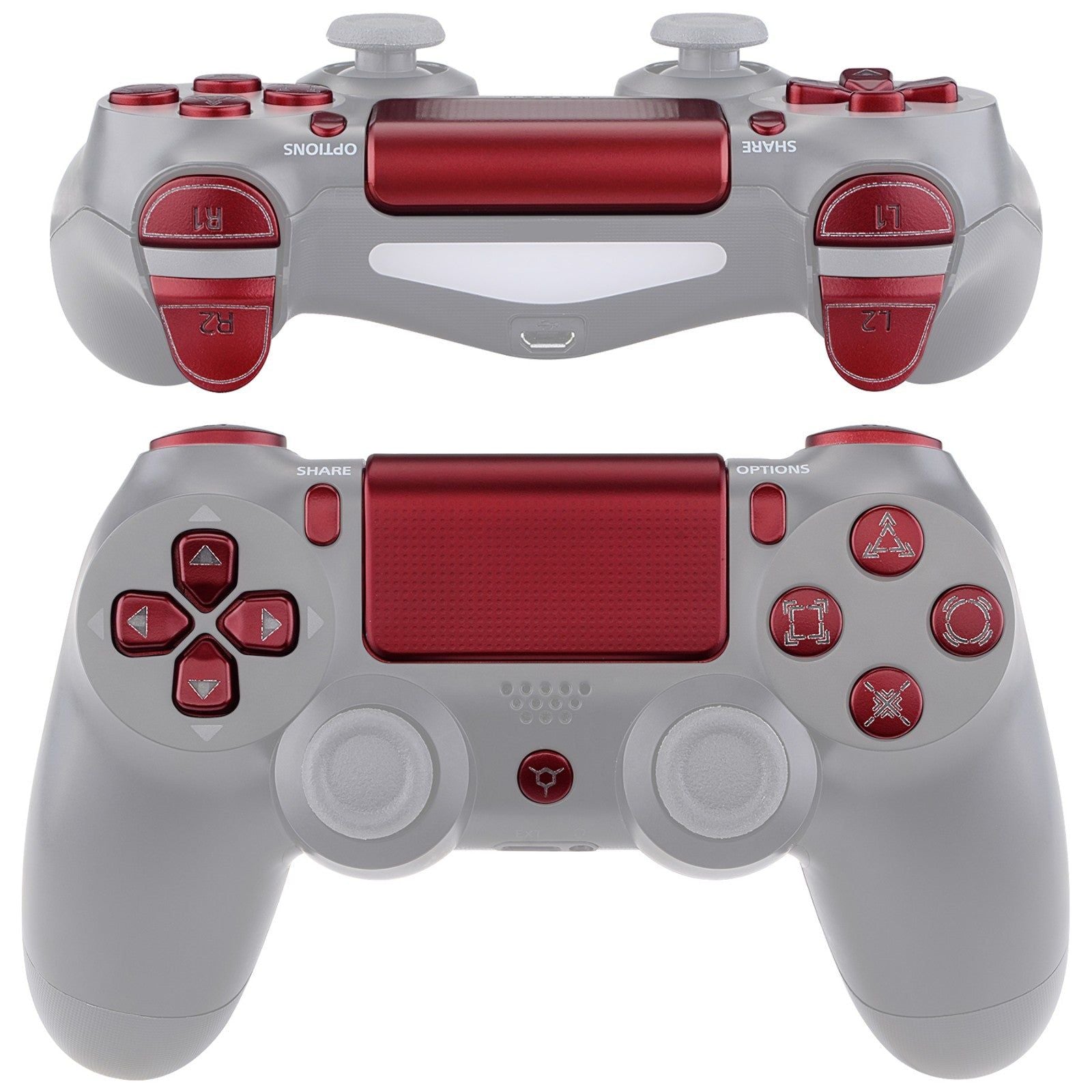 Matte UV Vampire Red Classical Symbols 13in1 Button Kits Compatible With PS4 Gen2 Controller-SP4J0502WS