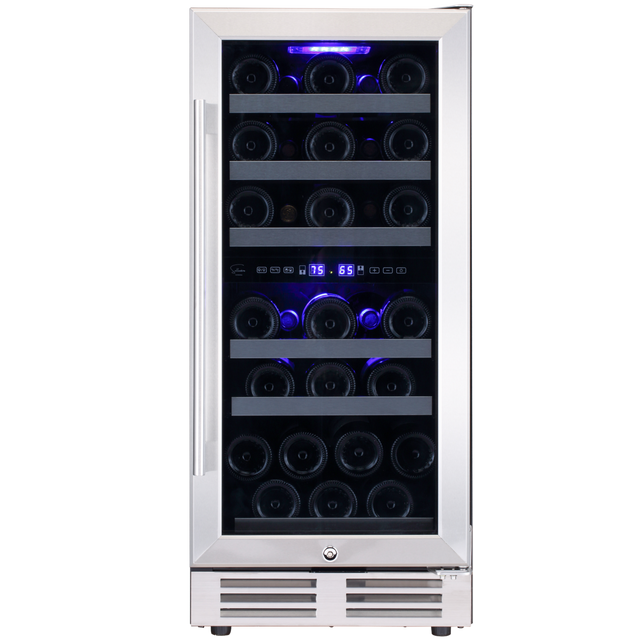 TCL 23.4-in W 20-Bottle Capacity Stainless Steel Dual Zone Cooling Built-In  /freestanding Wine Cooler in the Wine Coolers department at