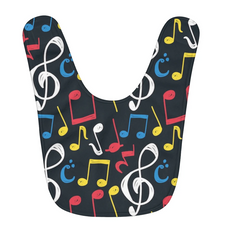 Colorful Music Note Baby Bib