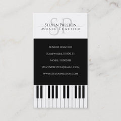 Piano Teacher Business Card