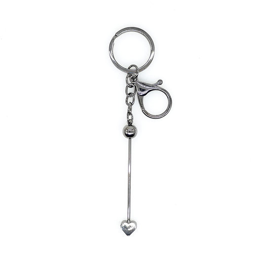 5Pcs/Set Mix Color Beadable KeyChain Bar Jewelry Crafts Blank Metal Keyring  Hook Beadable Keychain DIY