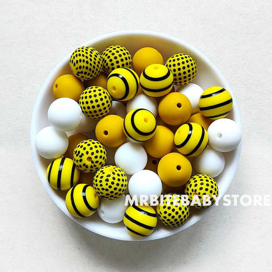 15mm Mix 4 Colors Round Silicone Beads