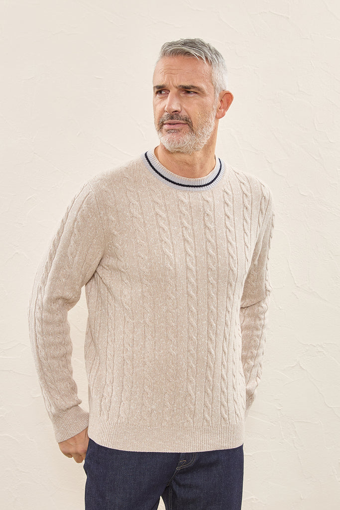 Soft wool, cashmere and cotton cable-knit sweater – Peserico US