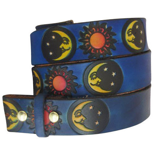 Moon And Stars Leather Belt